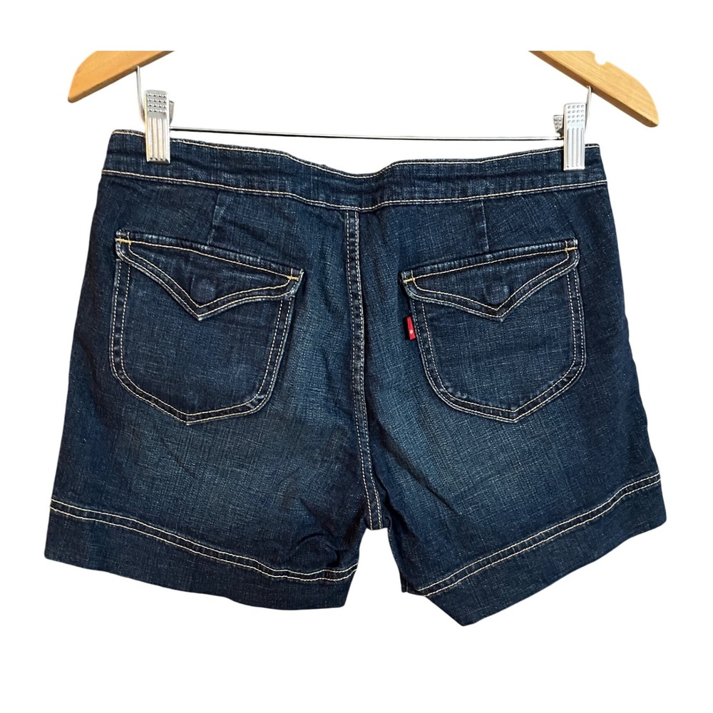 Levi's 515 Women's Dark Wash Denim Shorts Size 4 High Rise Cuffed Casual - Picture 2 of 10